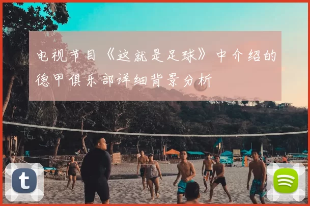 电视节目《这就是足球》中介绍的德甲俱乐部详细背景分析
